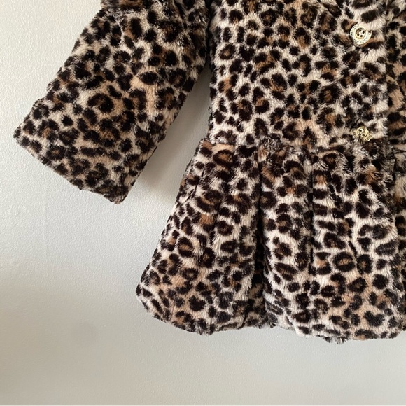 NWT Juicy Couture Fuzzy Faux Fur Animal Print Coat Size 3T - Picture 3 of 9